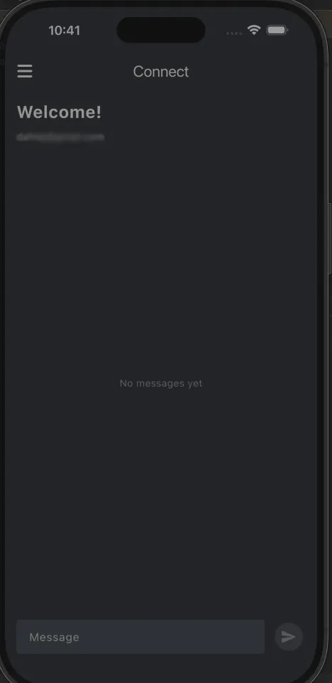 Clockwork Connect mobile customer chat screen